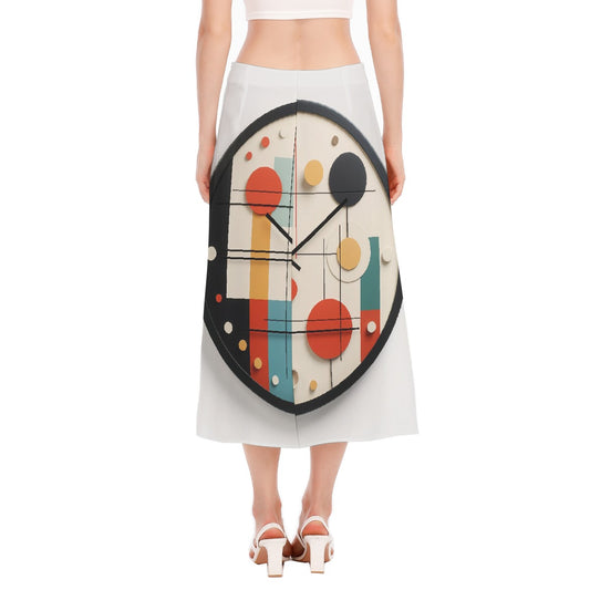 All-Over Print Women's High Slit Long Skirt