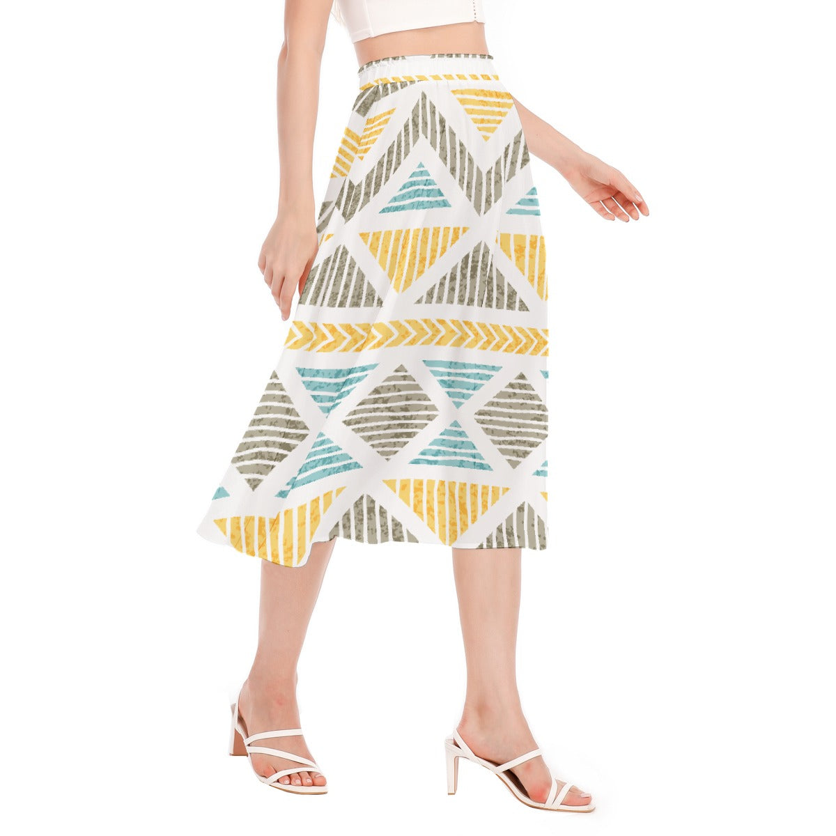 All-Over Print Women's Long Section Chiffon Skirt