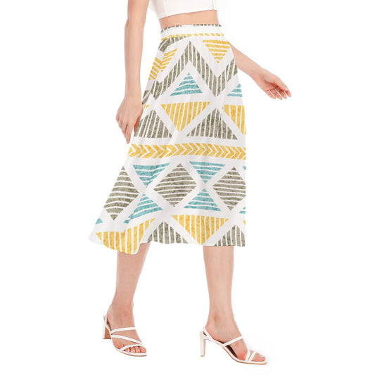 All-Over Print Women's Long Section Chiffon Skirt