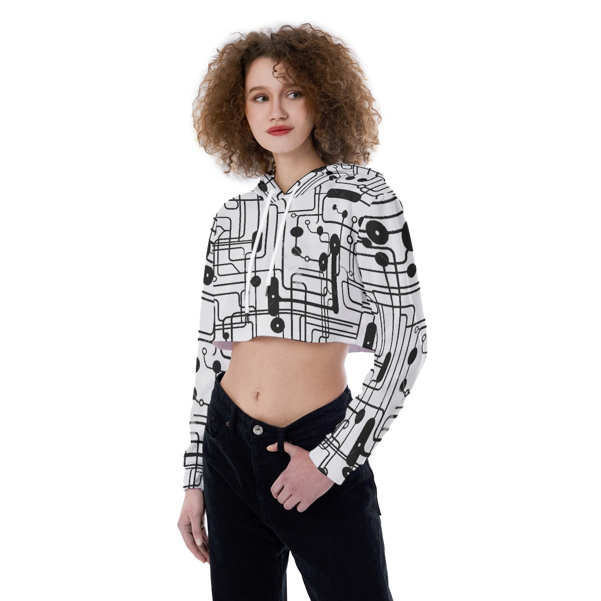 All-Over Print Women's Crop Top Hoodie
