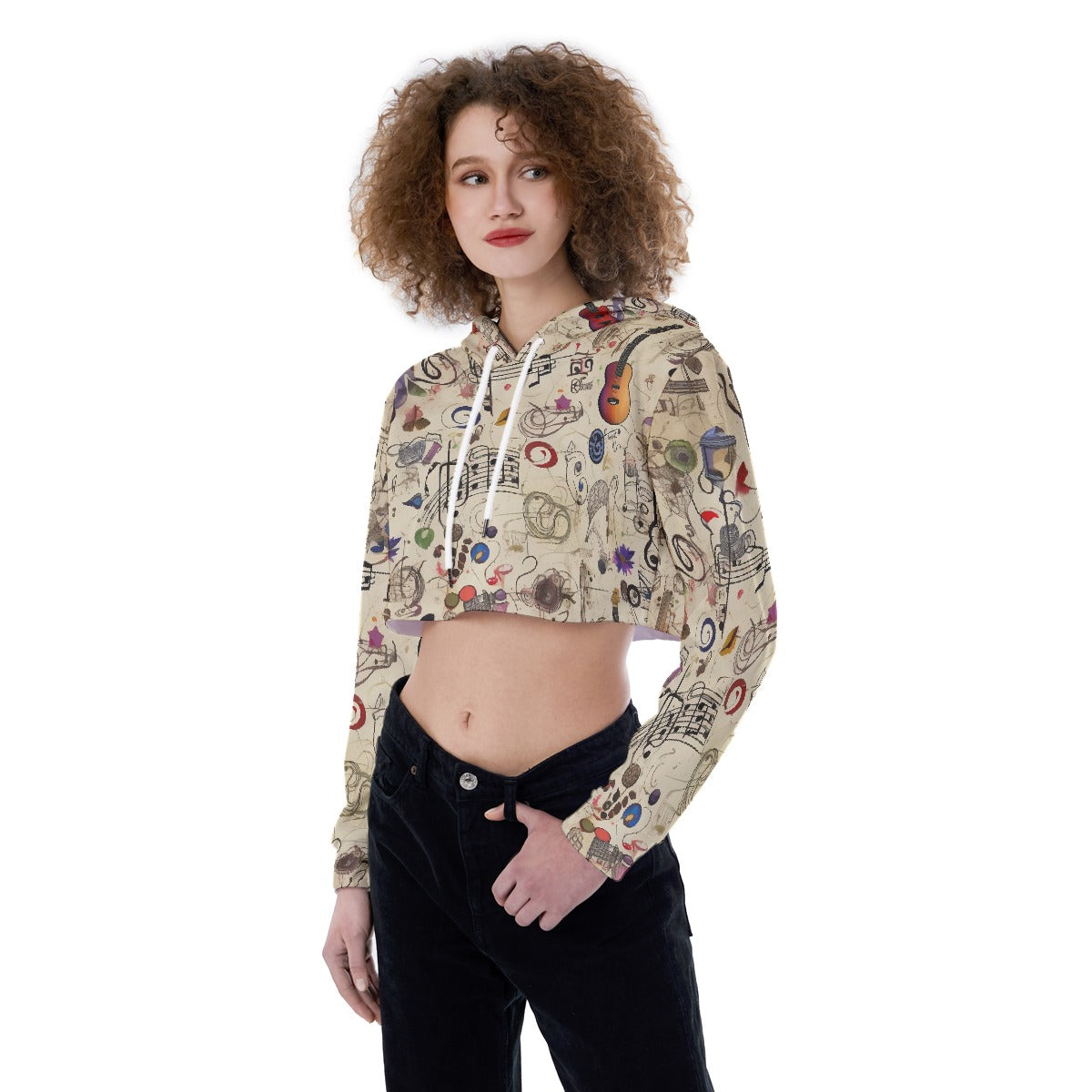 All-Over Print Women's Crop Top Hoodie