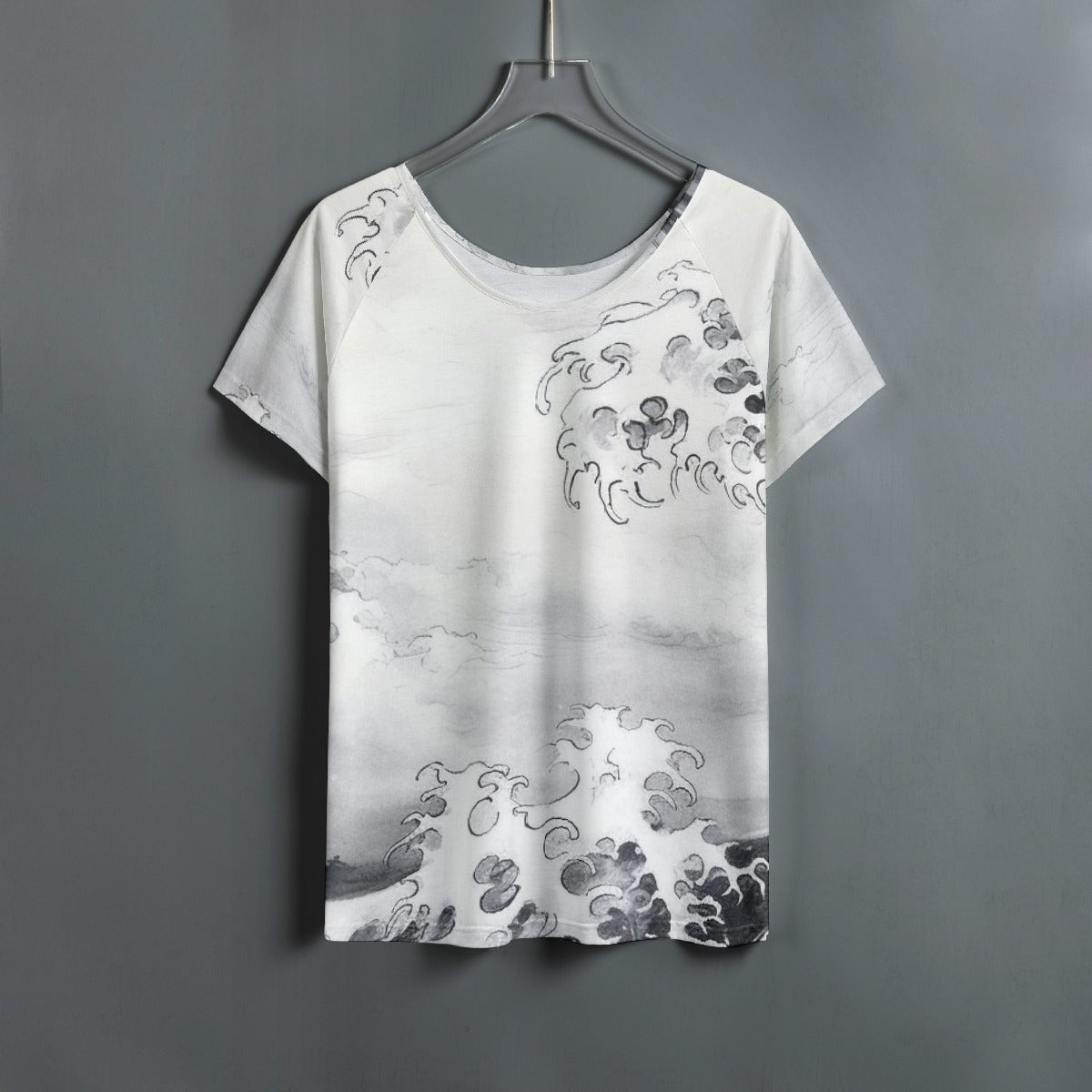 All-Over Print Women's Round Neck T-shirt With Raglan Sleeve