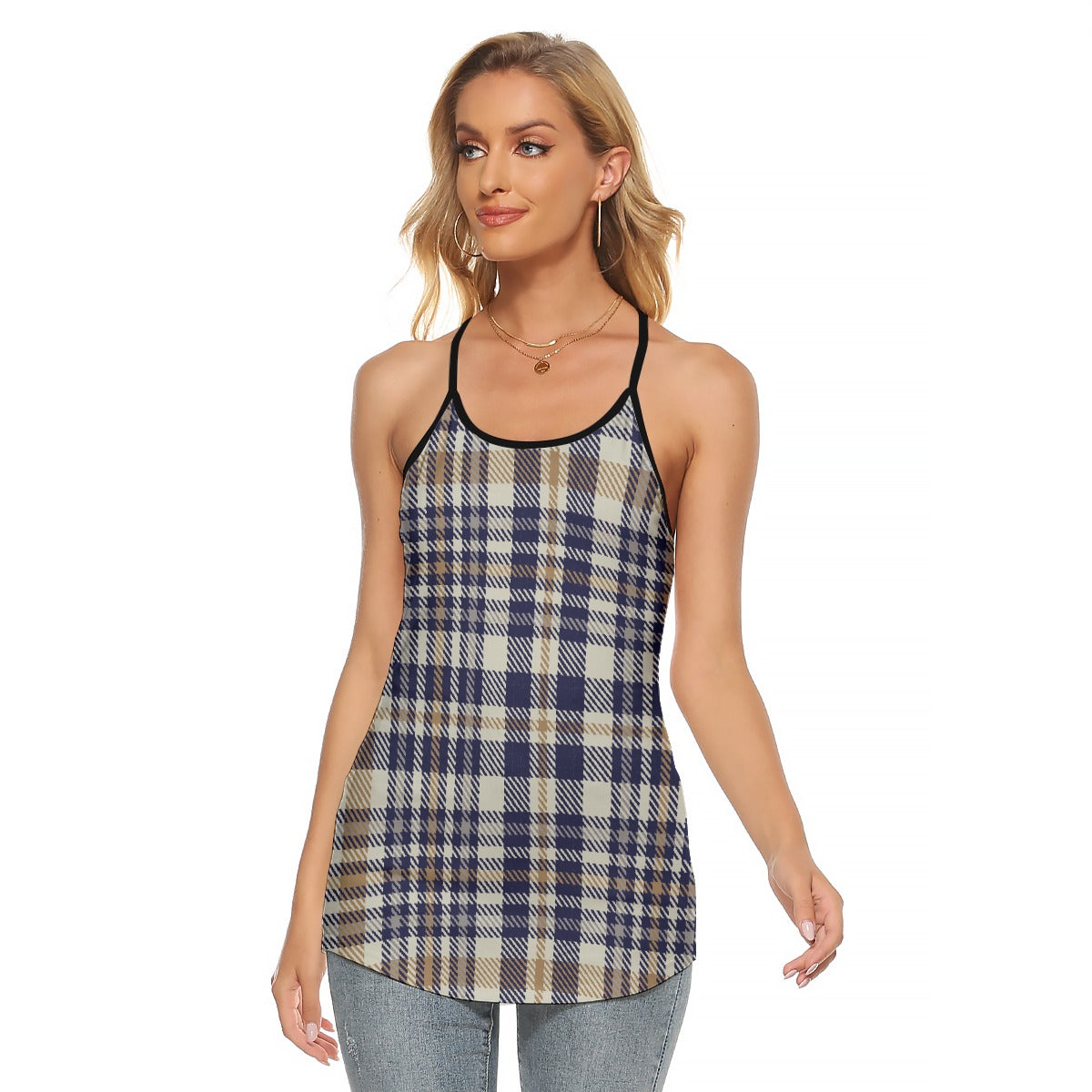 All-Over Print Women's Criss-Cross Open Back Tank Top