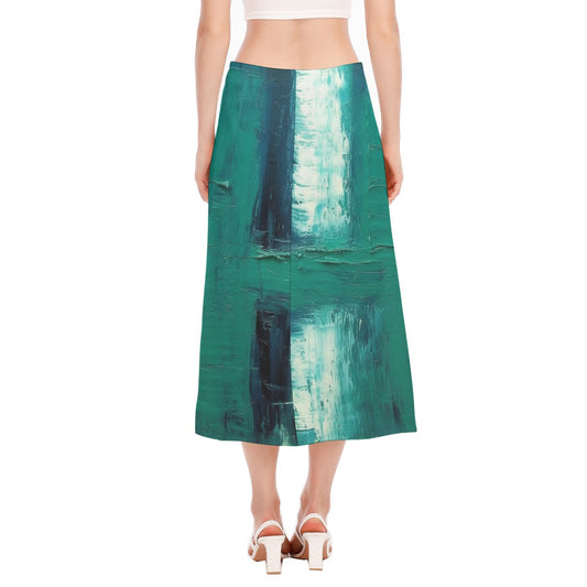 All-Over Print Women's High Slit Long Skirt