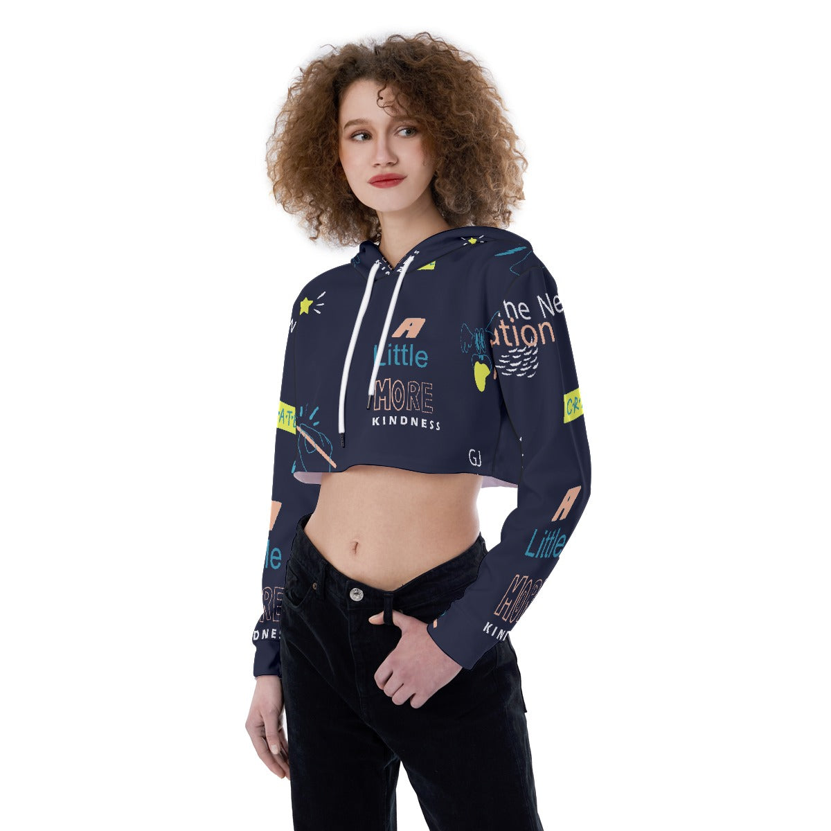 All-Over Print Women's Crop Top Hoodie