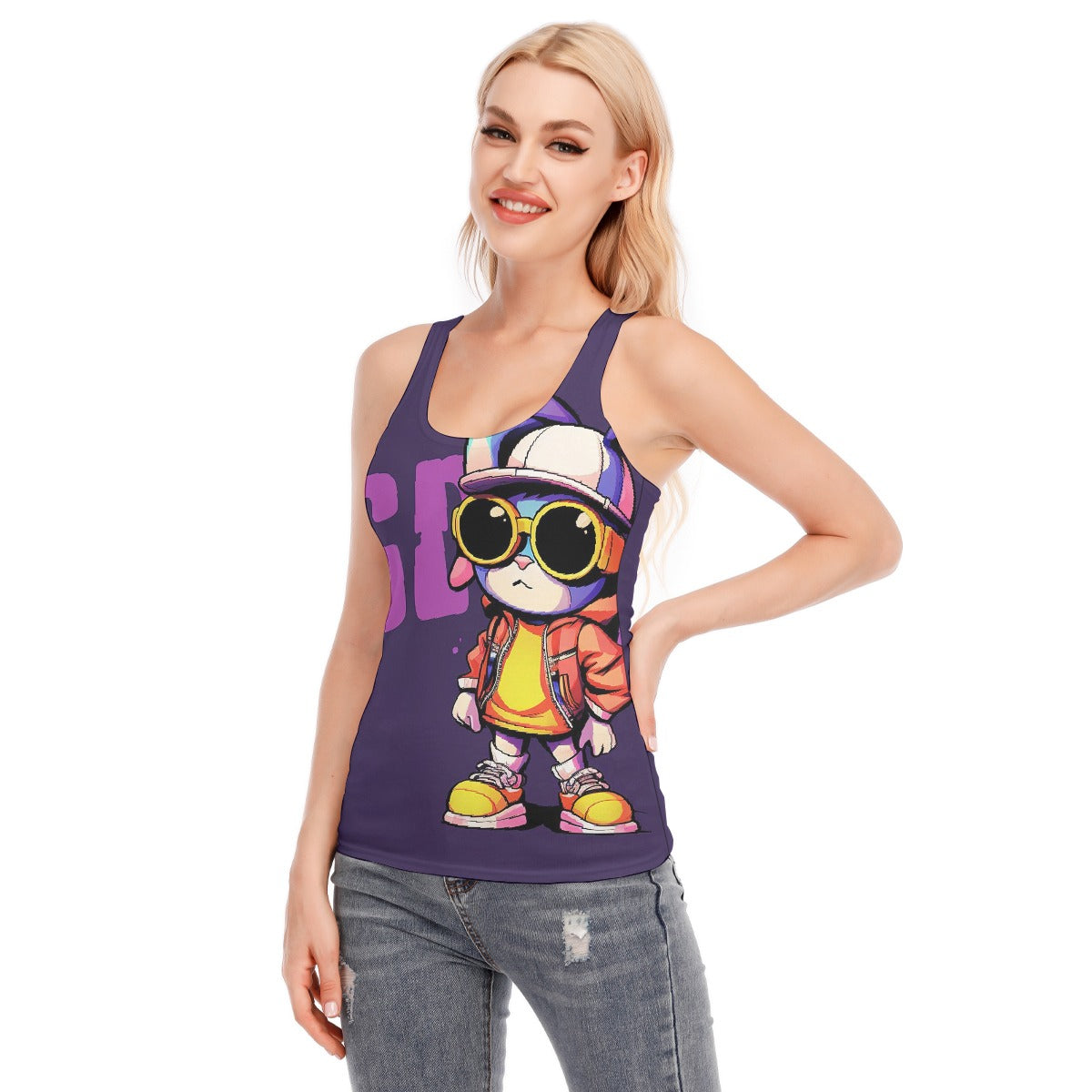 All-Over Print Women's Racer Vest | 190GSM Cotton