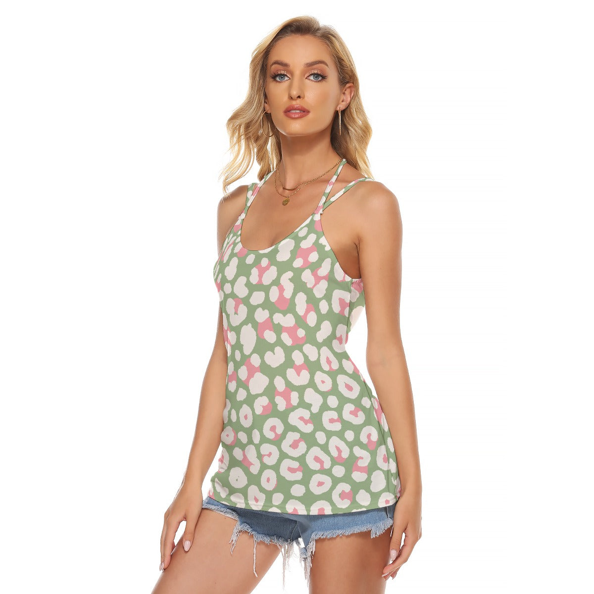 All-Over Print Women's Halter Top With Backless