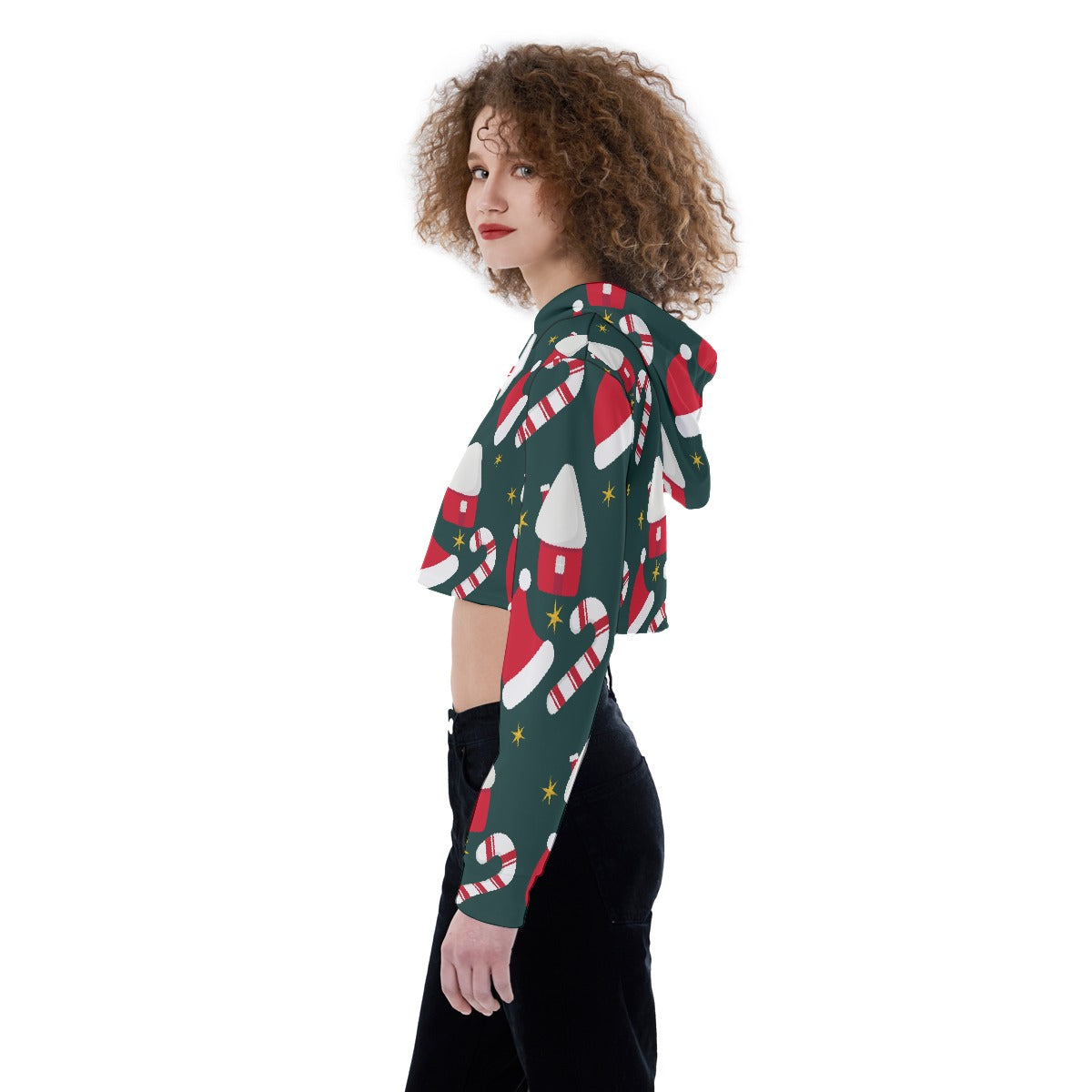 All-Over Print Women's Crop Top Hoodie