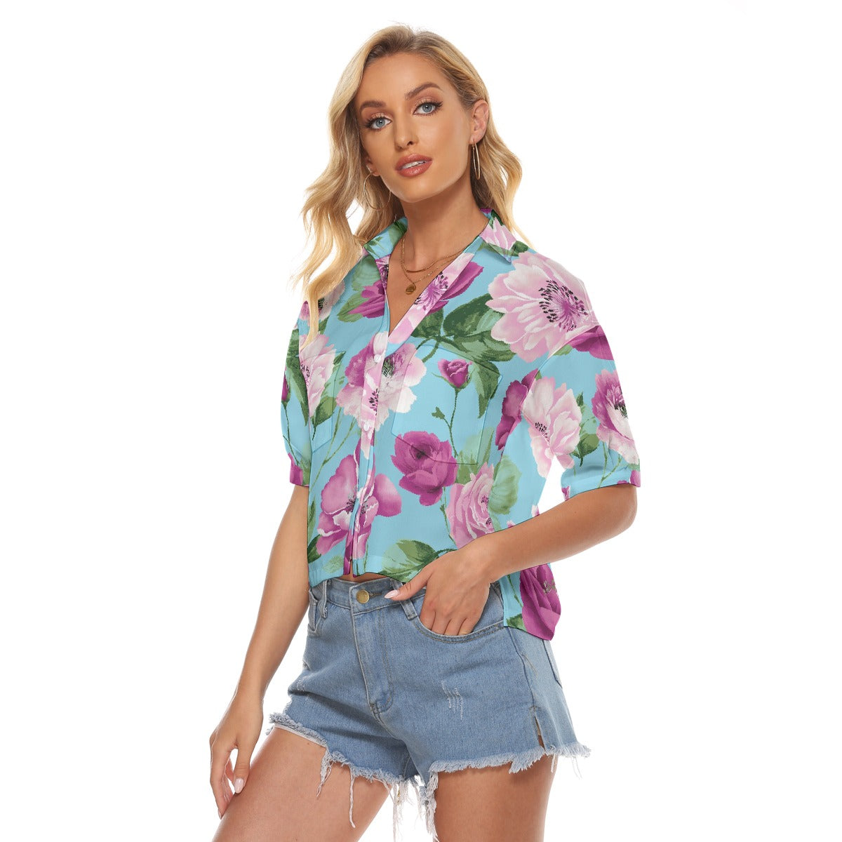 All-Over Print Women's V-neck Shirts
