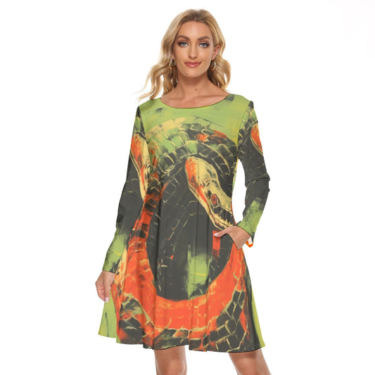 All-Over Print Women's Crew Neck Dress