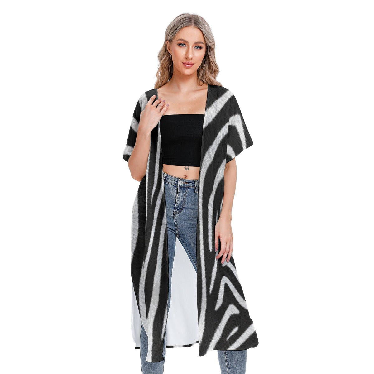 All-Over Print Women's Short Sleeve Cardigan