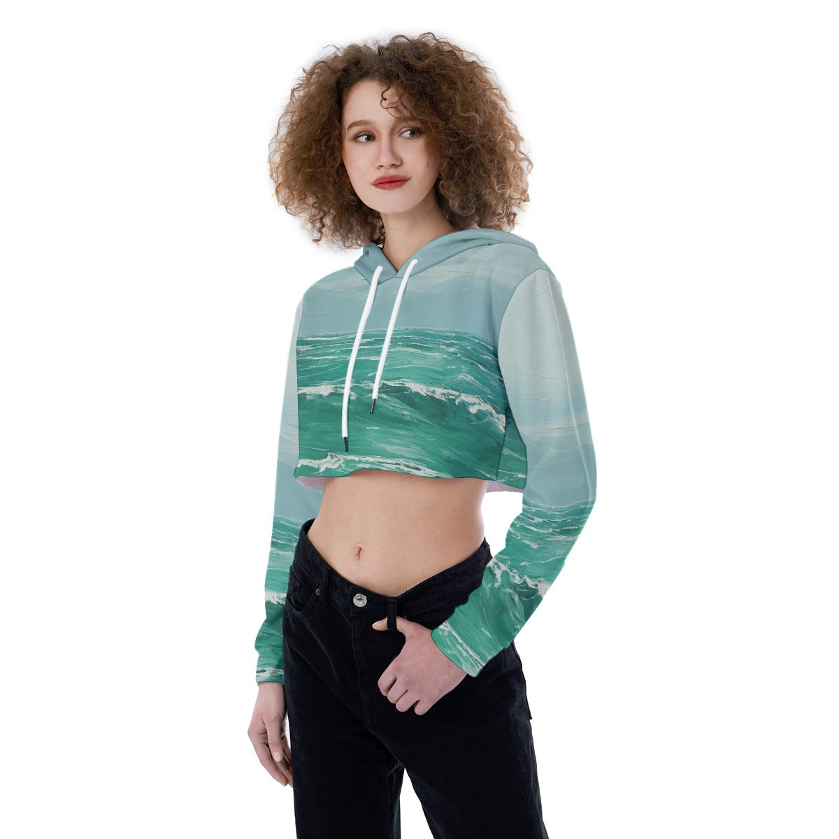 All-Over Print Women's Crop Top Hoodie