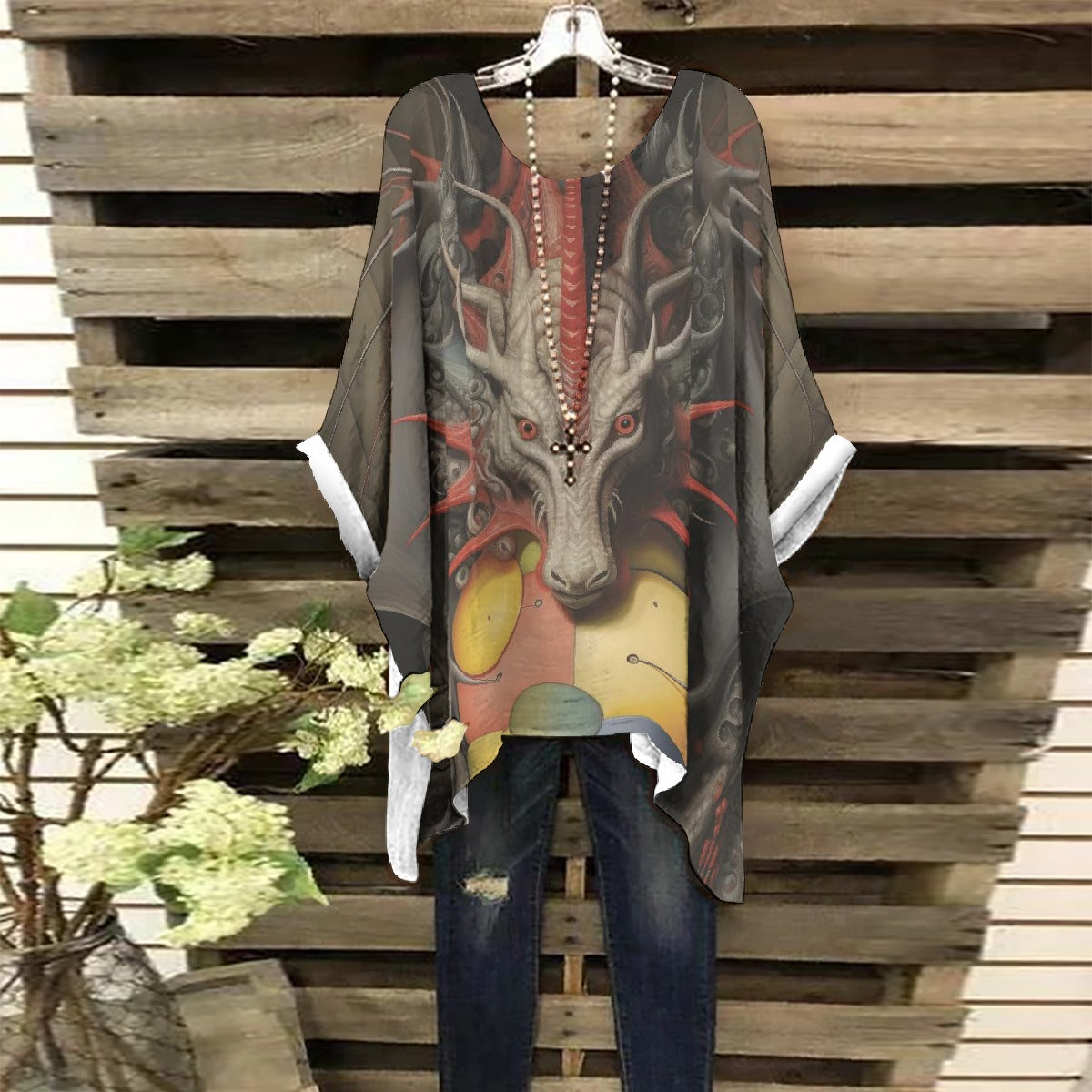 All-Over Print Women's Bat Sleeve Shirt