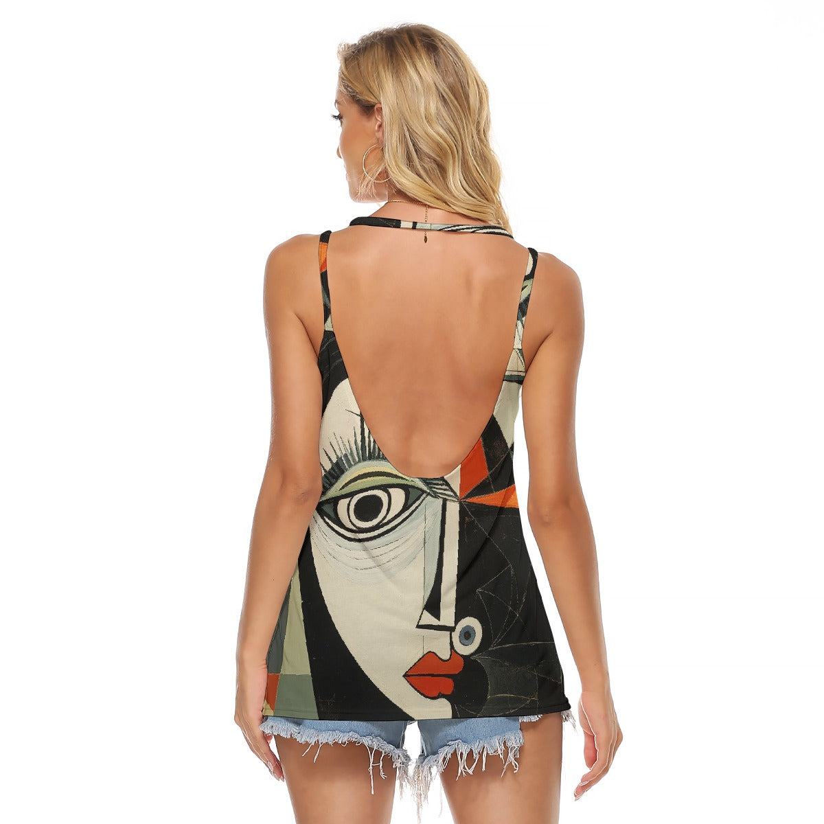 All-Over Print Women's Halter Top With Backless