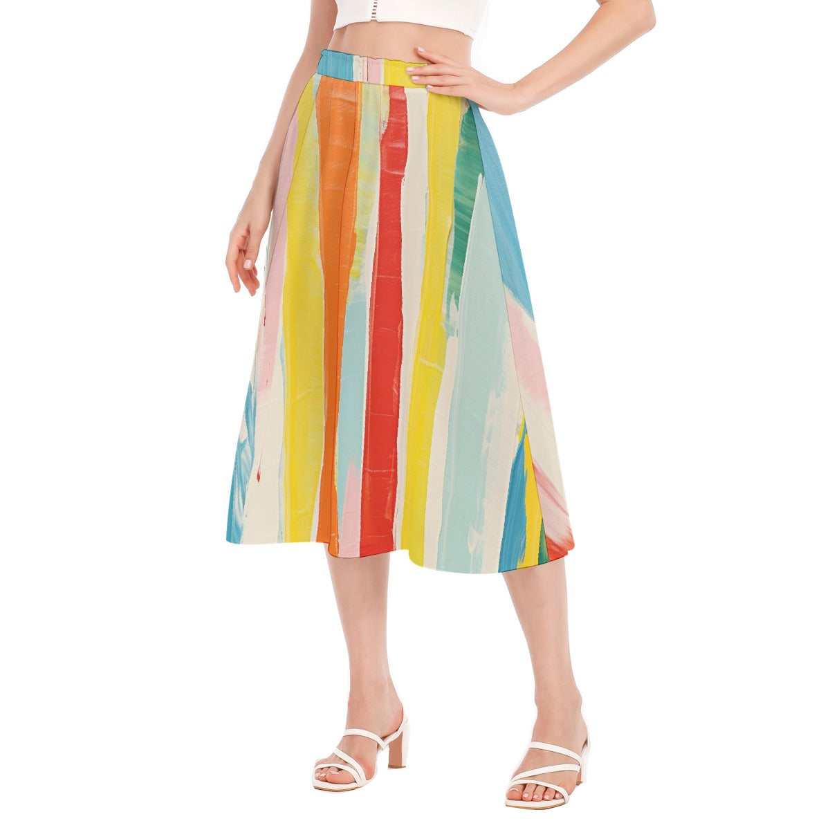 All-Over Print Women's Long Section Chiffon Skirt