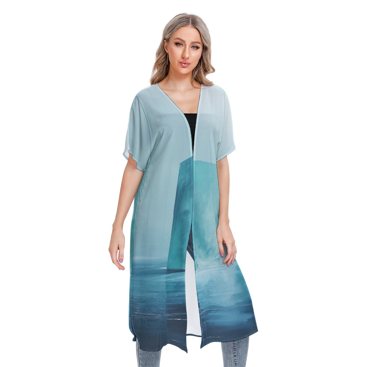 All-Over Print Women's Short Sleeve Cardigan