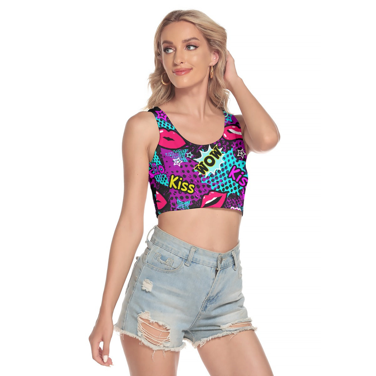 All-Over Print Women's Sport Crop Tank Top