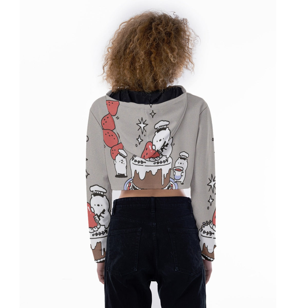 All-Over Print Women's Crop Top Hoodie