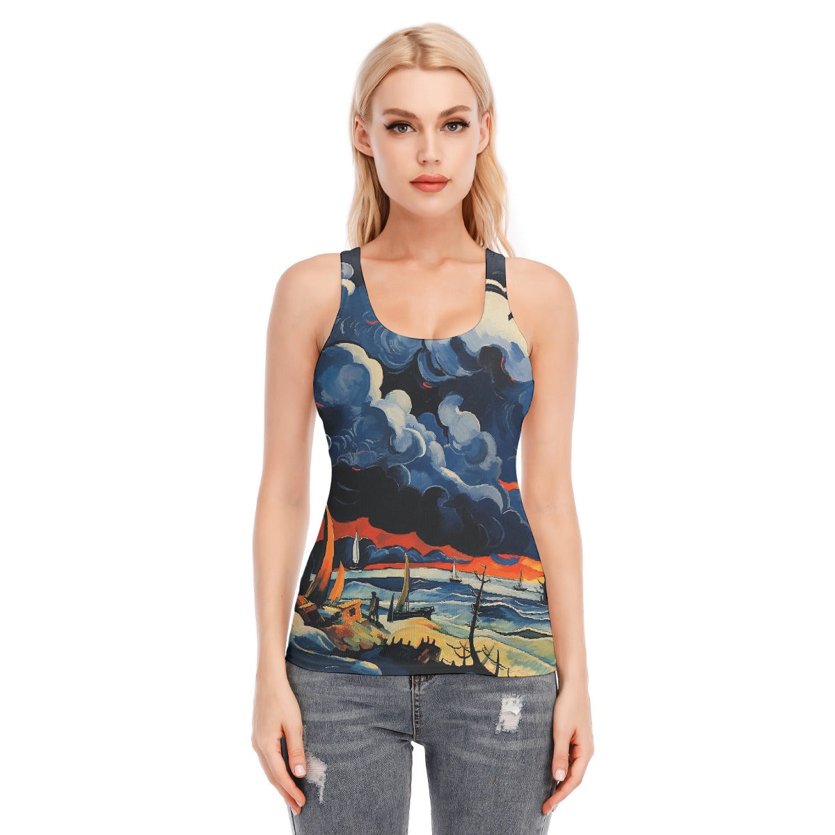 All-Over Print Women's Racer Vest | 190GSM Cotton