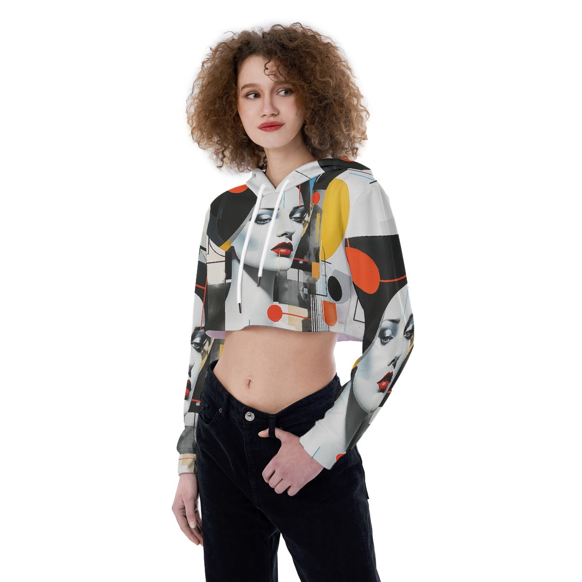 All-Over Print Women's Crop Top Hoodie