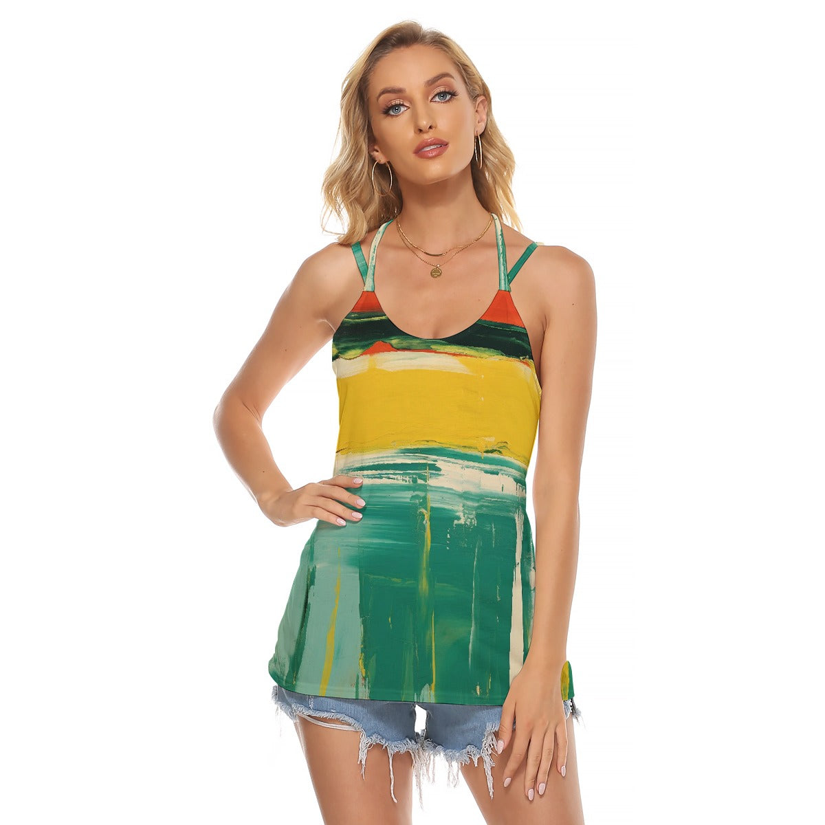All-Over Print Women's Halter Top With Backless