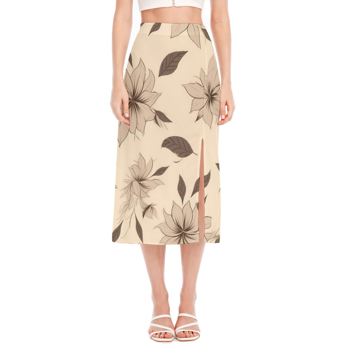 All-Over Print Women's High Slit Long Skirt