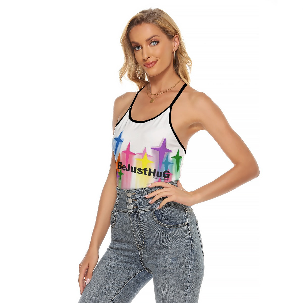 All-Over Print Women's Criss-Cross Open Back Tank Top