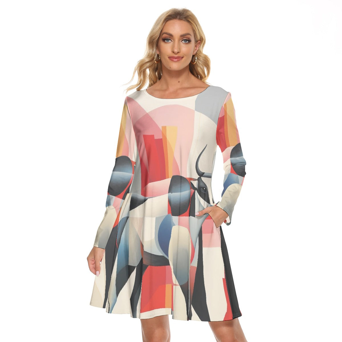All-Over Print Women's Crew Neck Dress