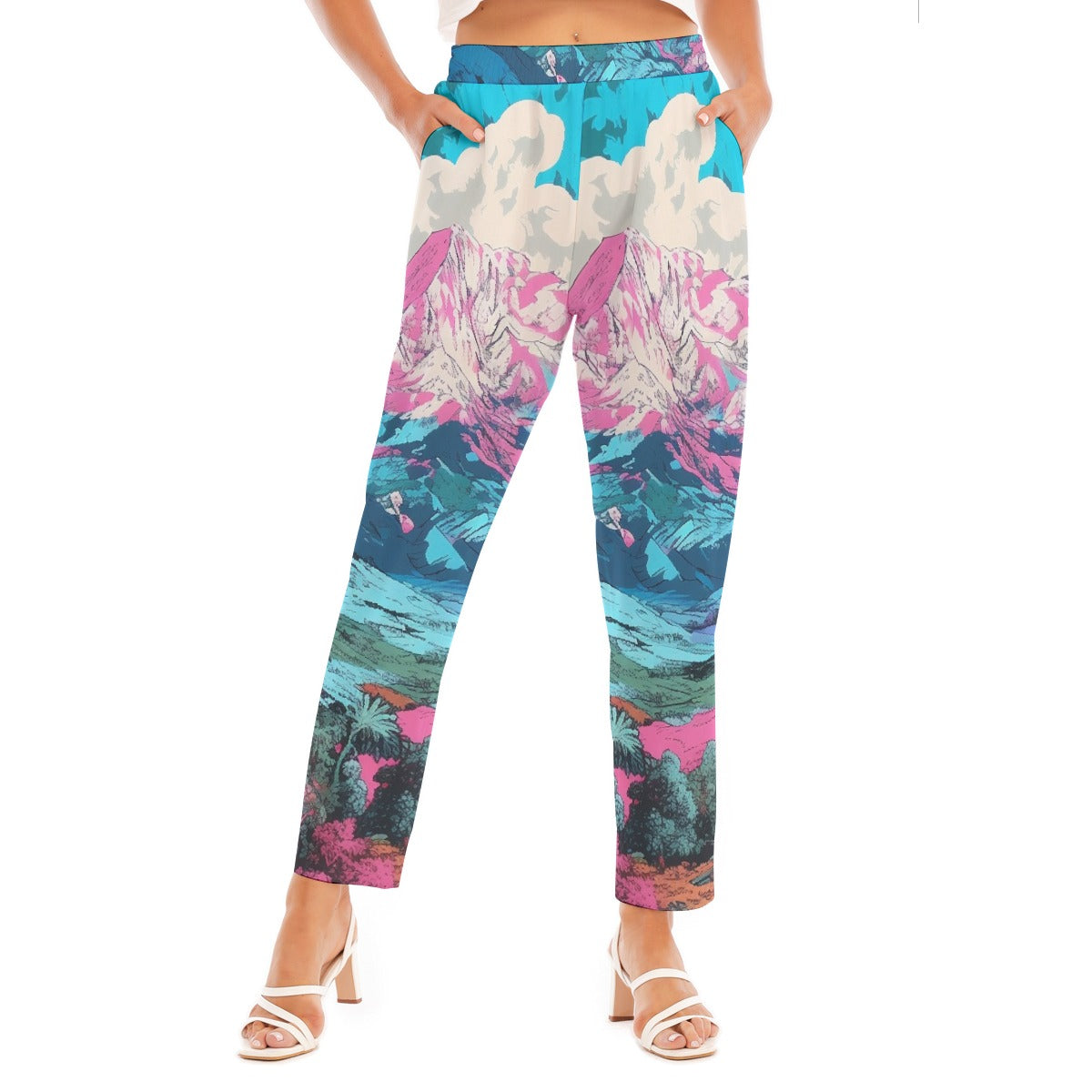 All-Over Print Women's Loose Straight-leg Pants