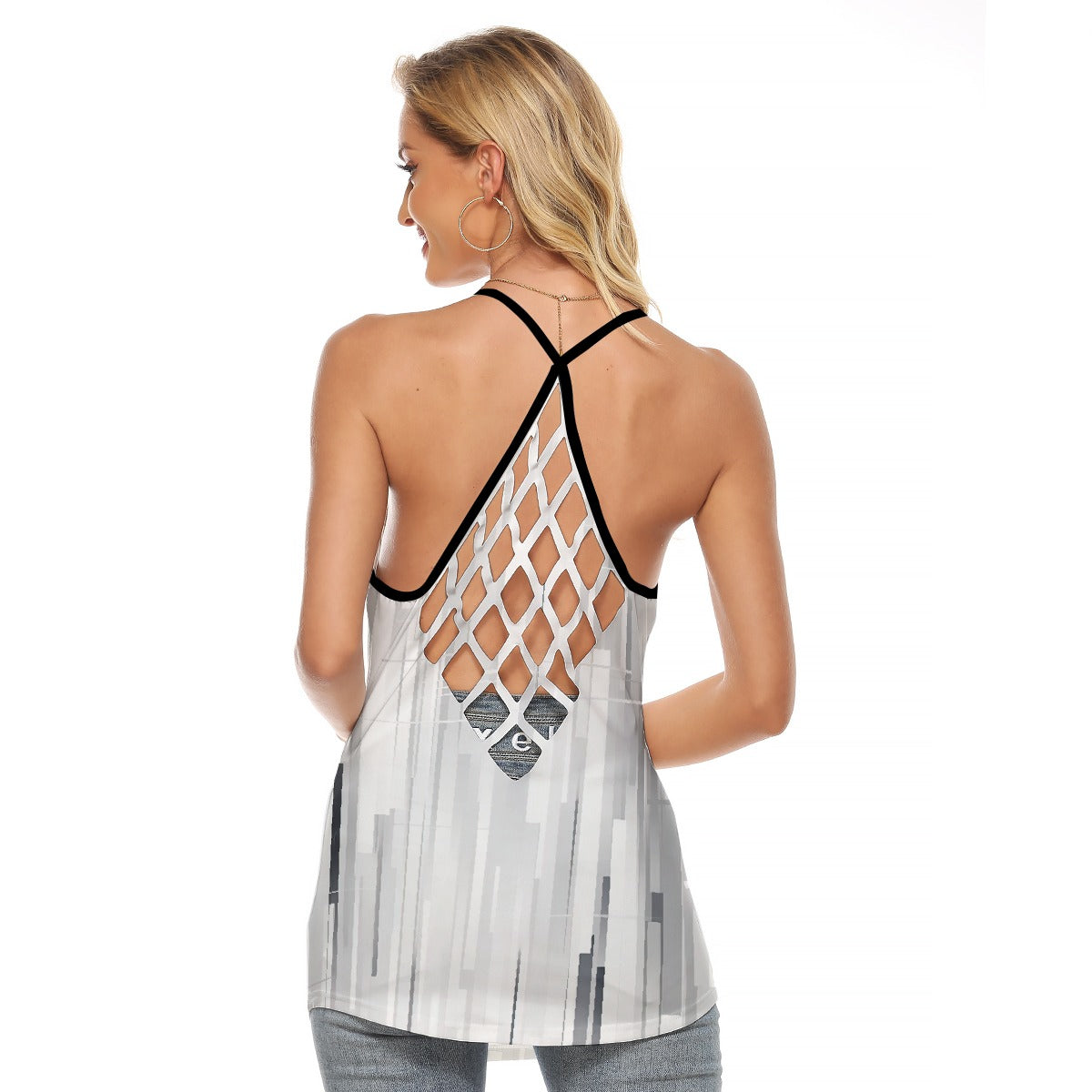 All-Over Print Women's Criss-Cross Open Back Tank Top