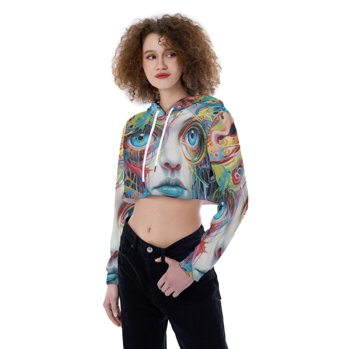 All-Over Print Women's Crop Top Hoodie