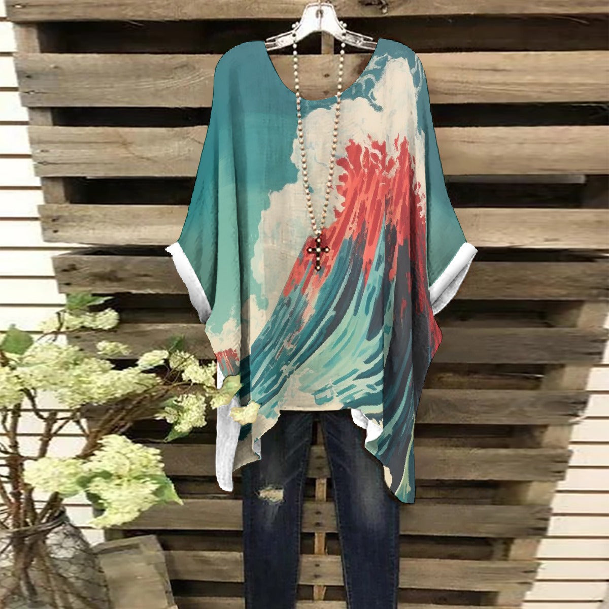 All-Over Print Women's Bat Sleeve Shirt