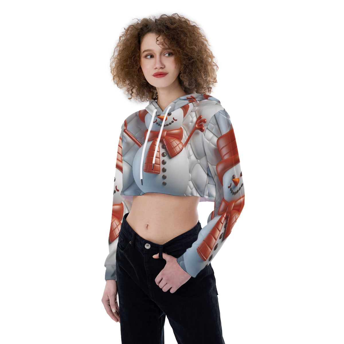 All-Over Print Women's Crop Top Hoodie