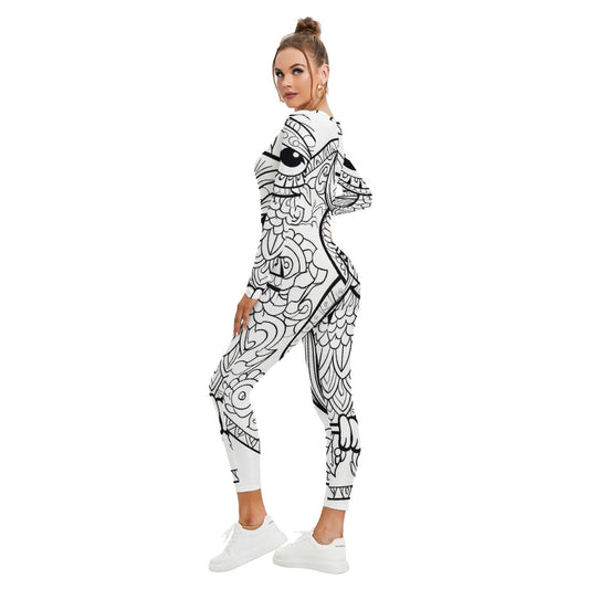 All-Over Print Women's Plunging Neck Jumpsuit