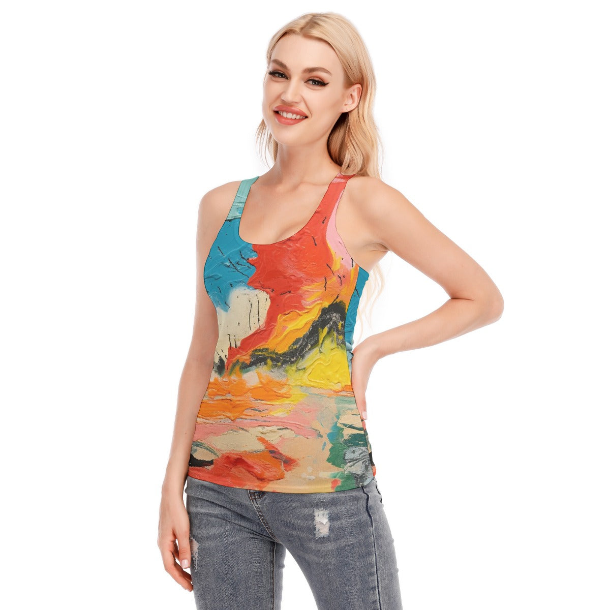 All-Over Print Women's Racer Vest | 190GSM Cotton