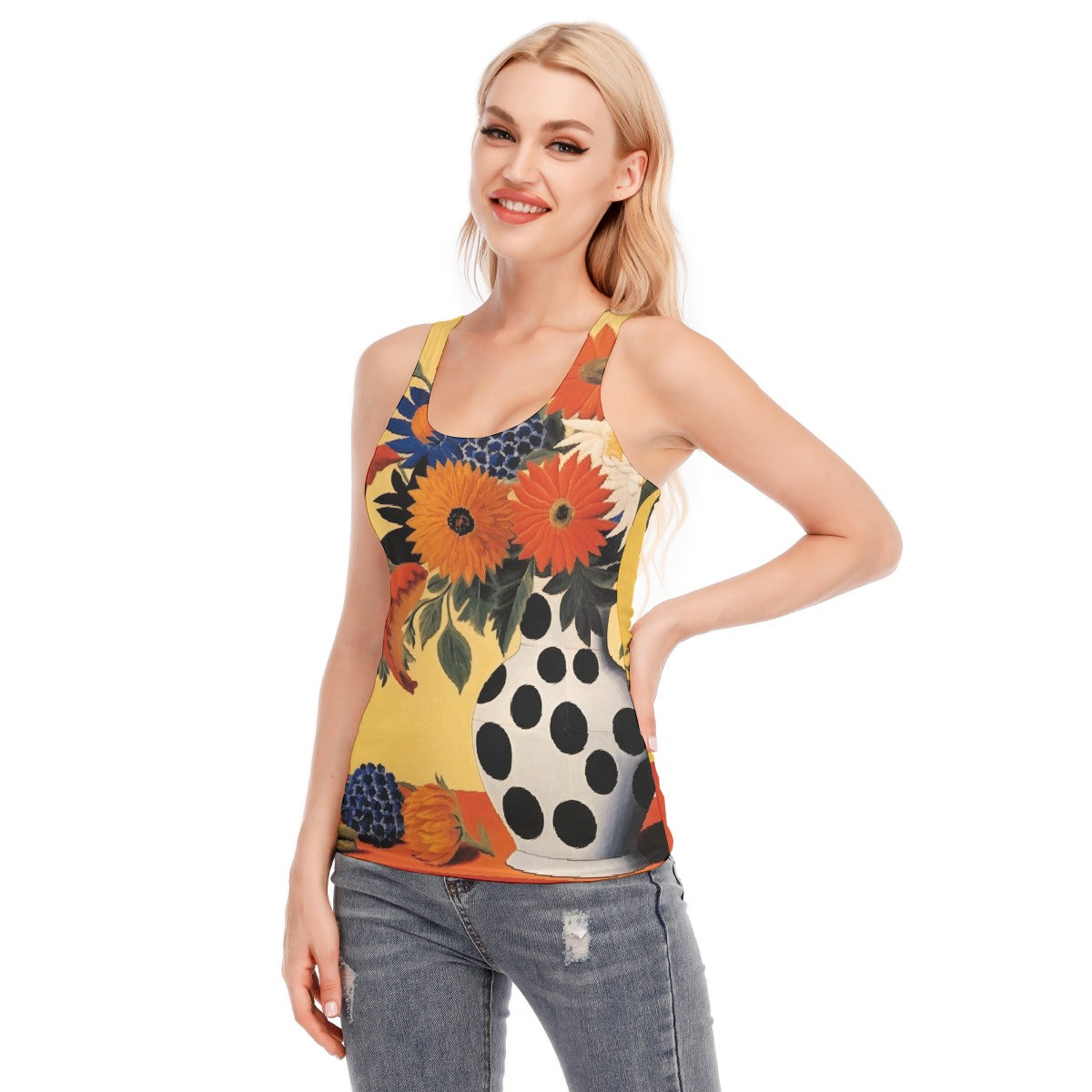 All-Over Print Women's Racer Vest | 190GSM Cotton