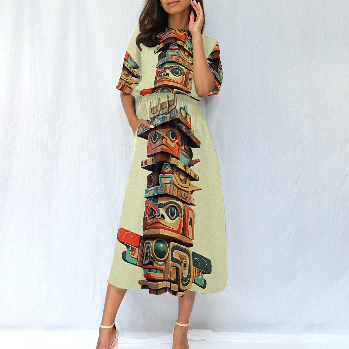 All-Over Print Women's Elastic Waist Dress