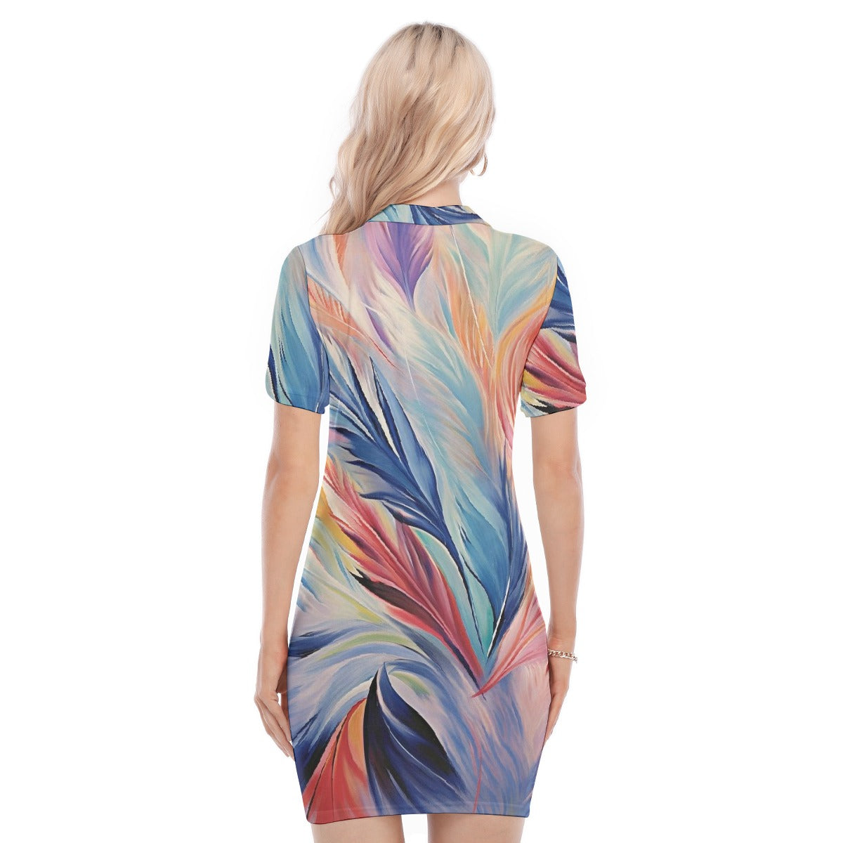 All-Over Print Women's Polo Collar Dress