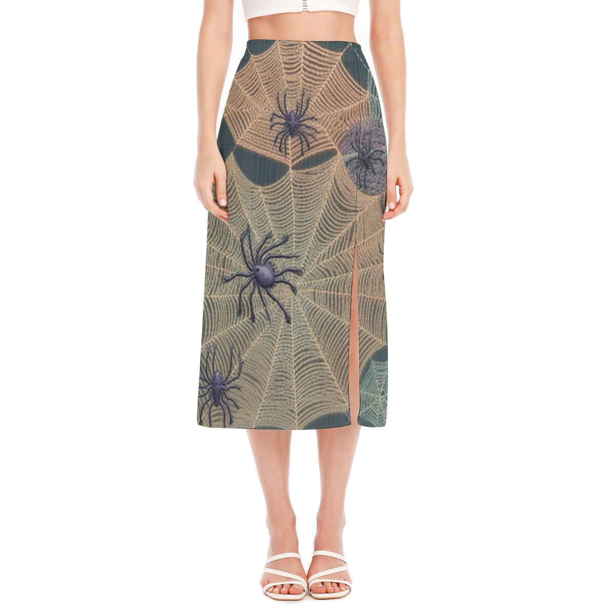 All-Over Print Women's High Slit Long Skirt