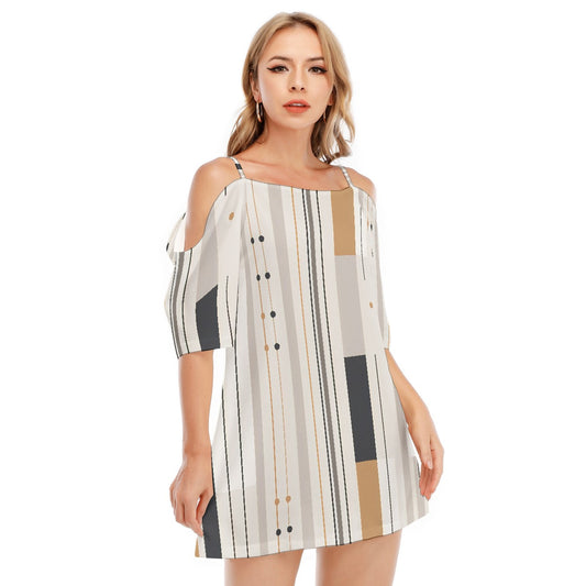 All-Over Print Women's Off-shoulder Cami Dress