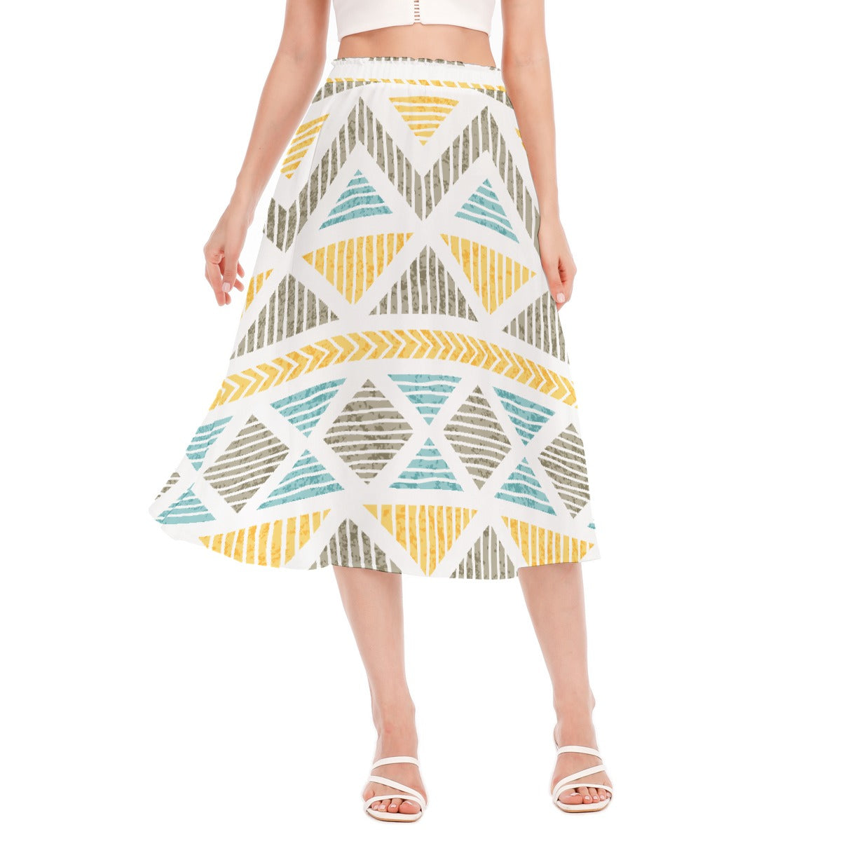 All-Over Print Women's Long Section Chiffon Skirt