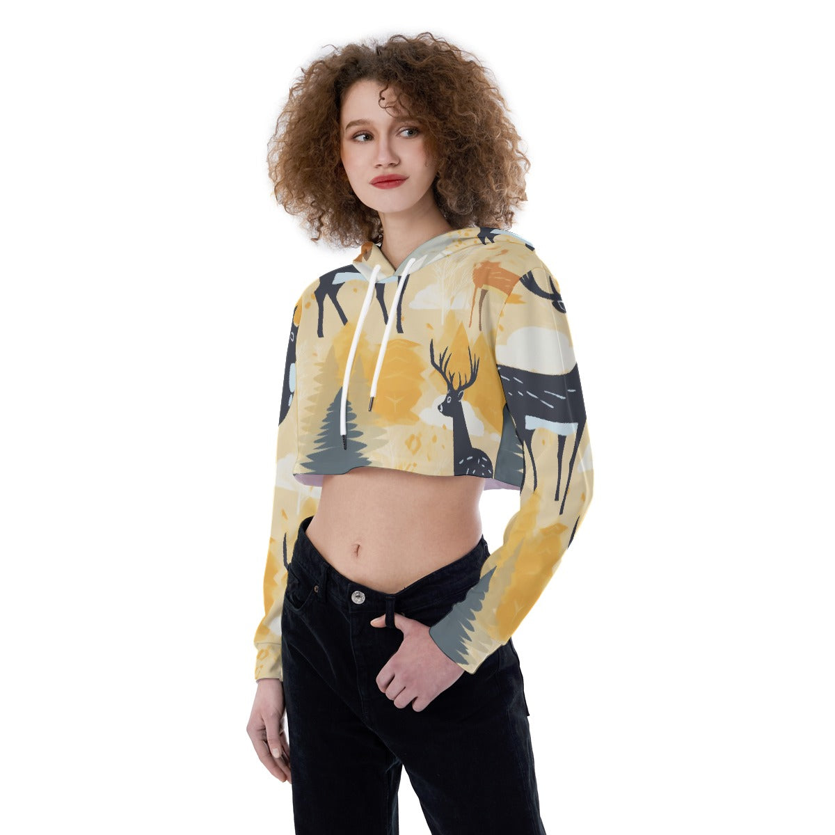 All-Over Print Women's Crop Top Hoodie