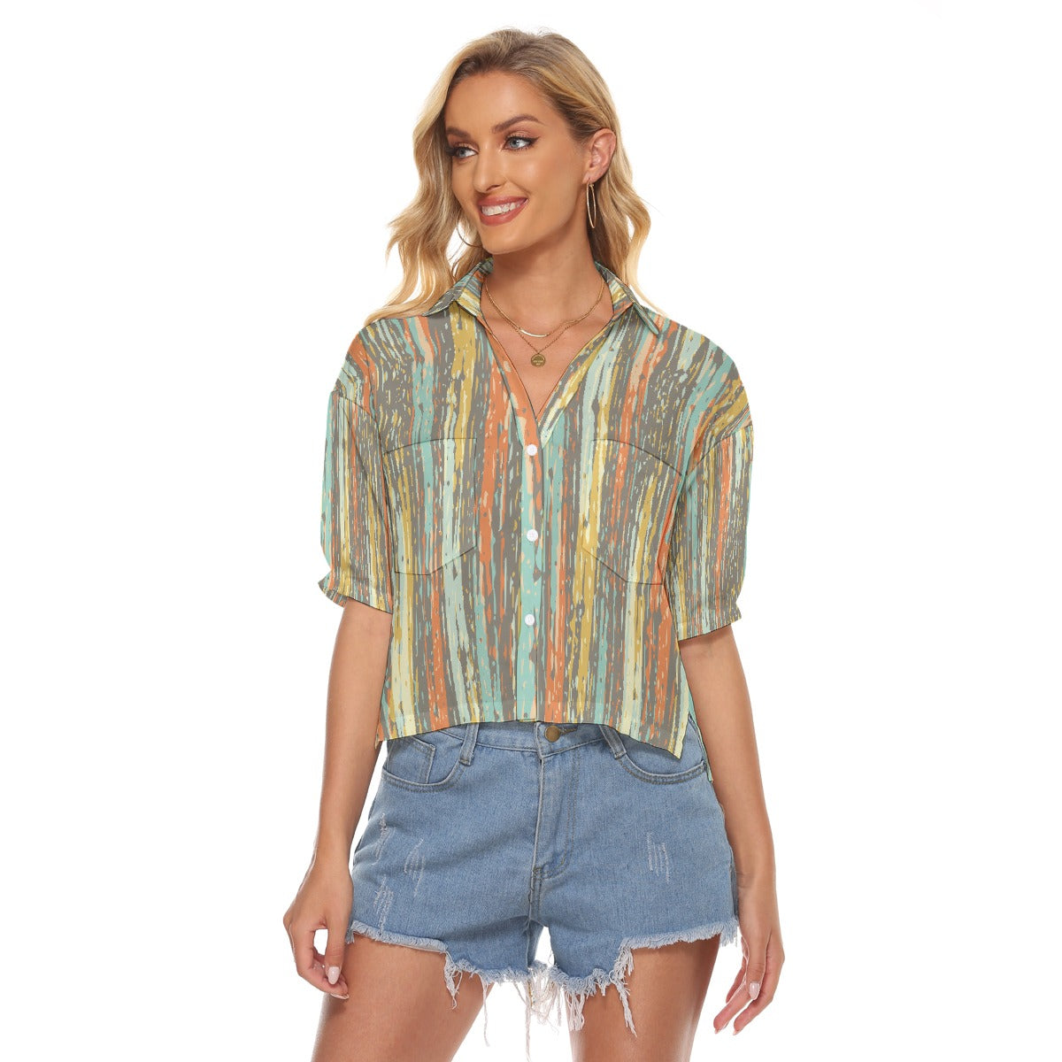 All-Over Print Women's V-neck Shirts