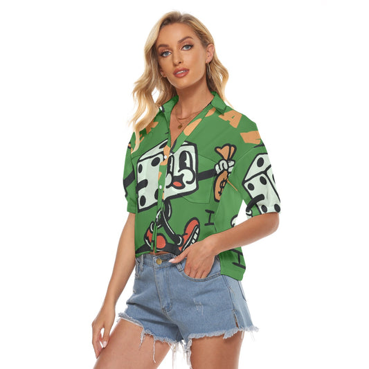 All-Over Print Women's V-neck Shirts