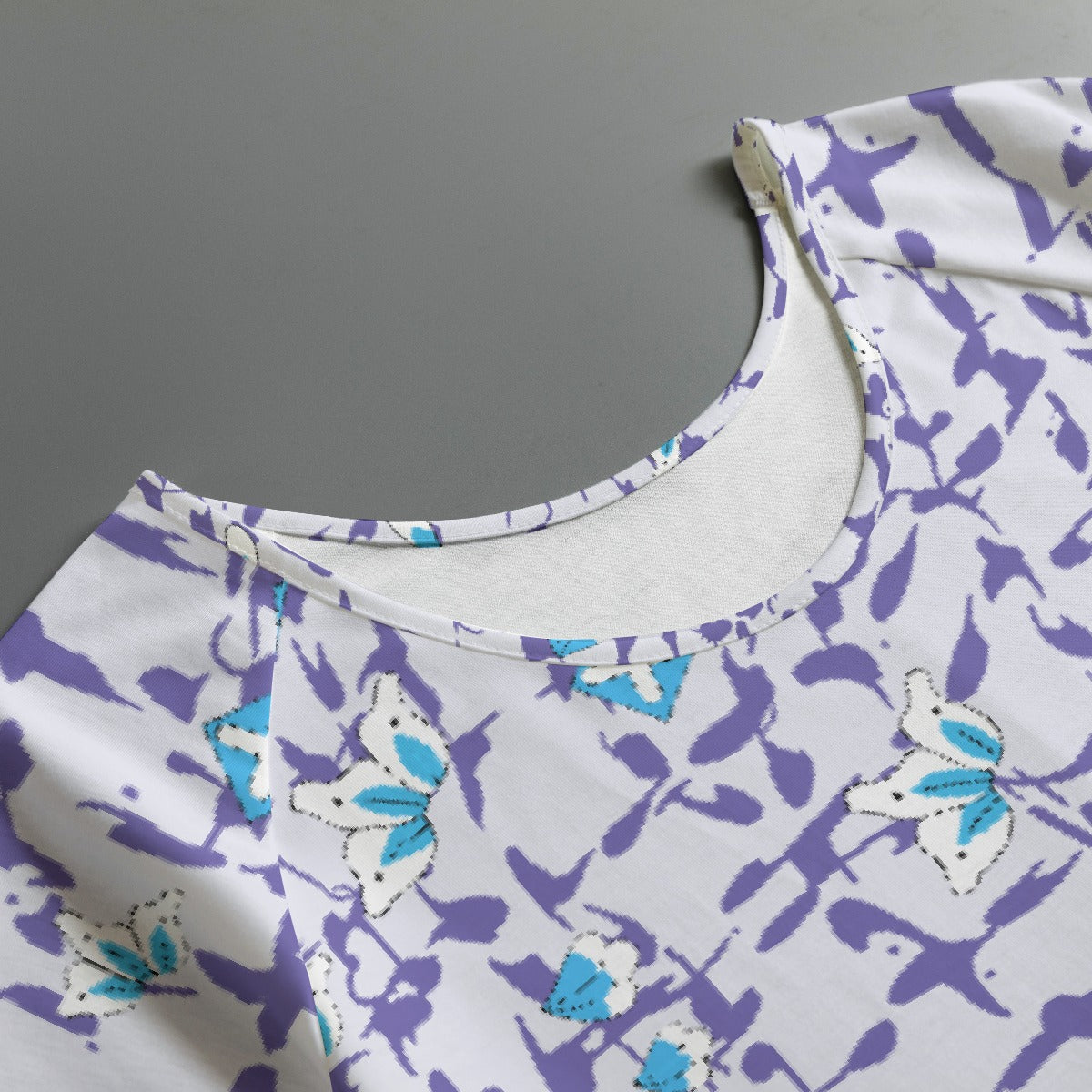 All-Over Print Women's Round Neck T-shirt With Raglan Sleeve