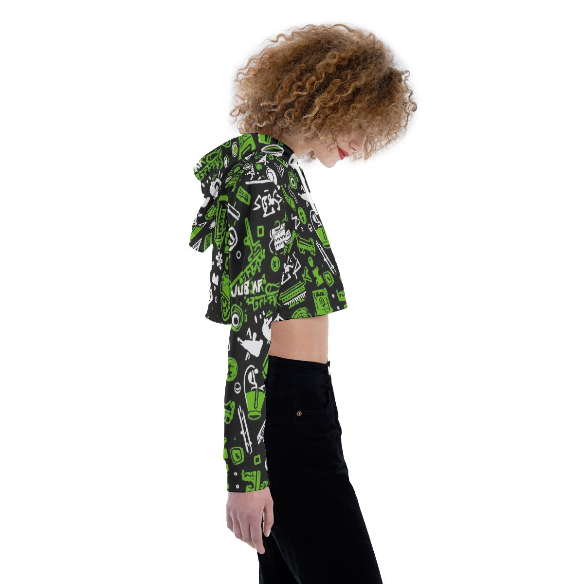 All-Over Print Women's Crop Top Hoodie