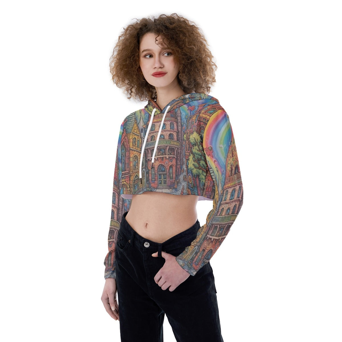 All-Over Print Women's Crop Top Hoodie