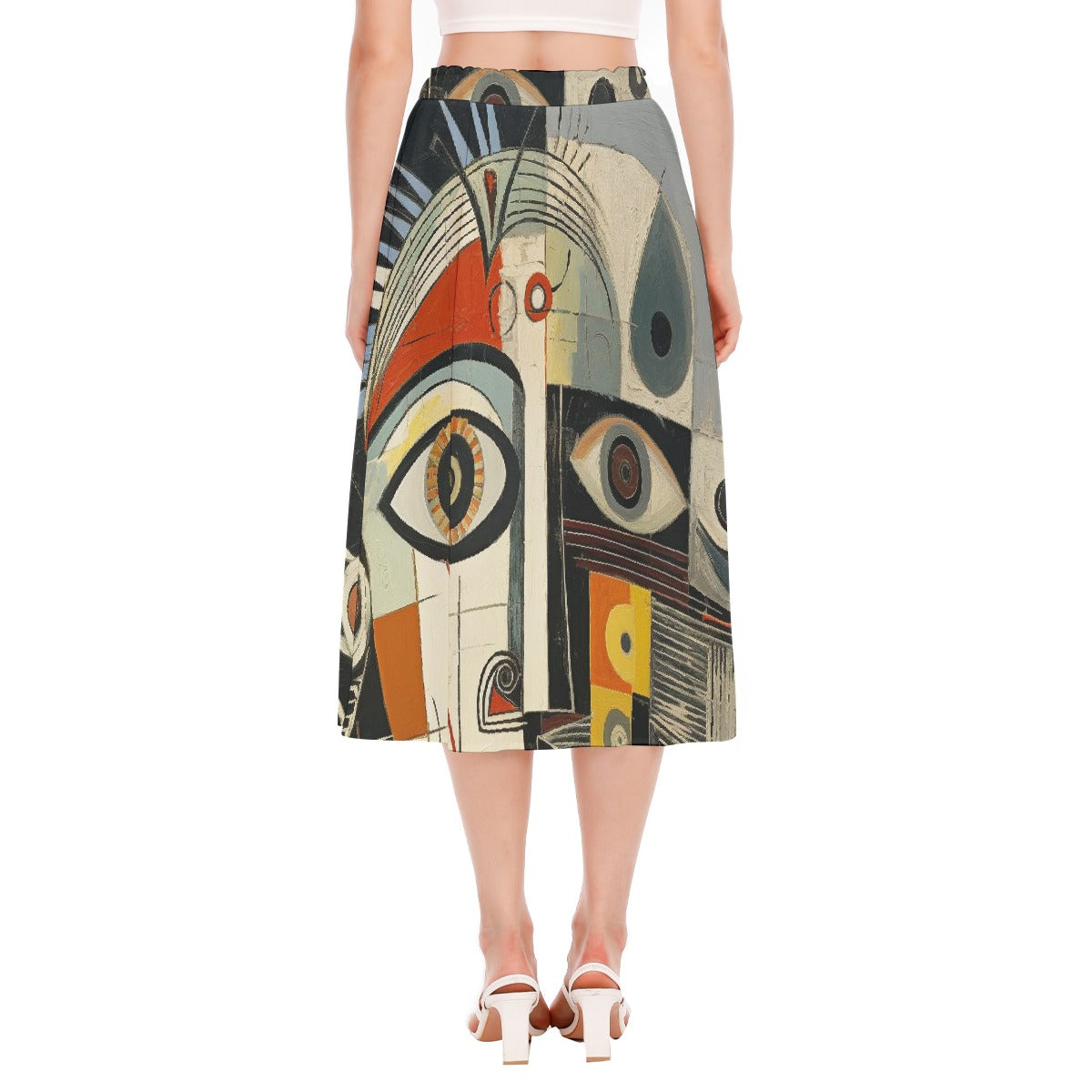 All-Over Print Women's Long Section Chiffon Skirt