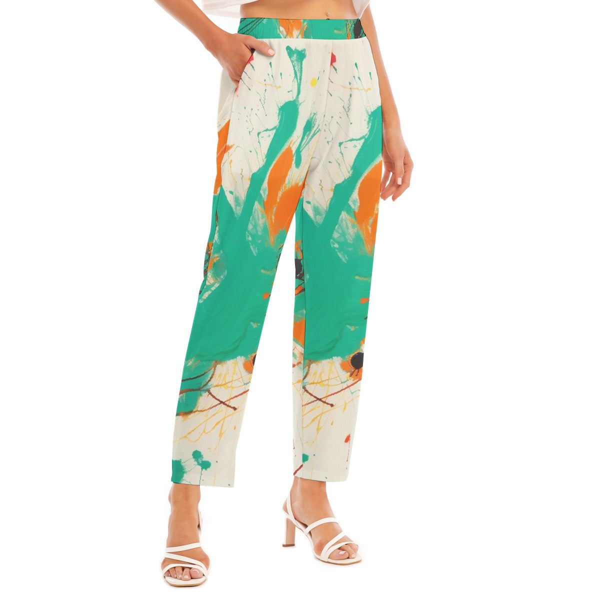All-Over Print Women's Loose Straight-leg Pants