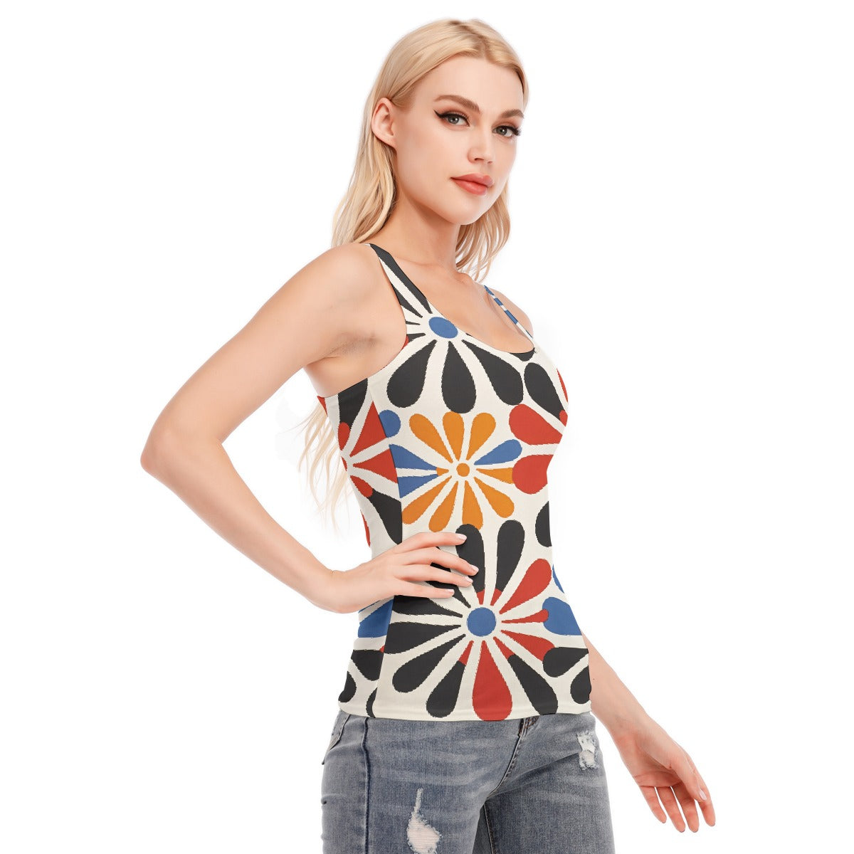 All-Over Print Women's Racer Vest | 190GSM Cotton